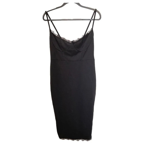 BOOHOO Black Cocktail Dress Knee Length Size 10 - Picture 1 of 4